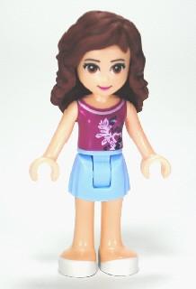 LEGO Minifigure-Olivia, Bright Light Blue Skirt, Magenta Top-Friends-FRND040-Creative Brick Builders